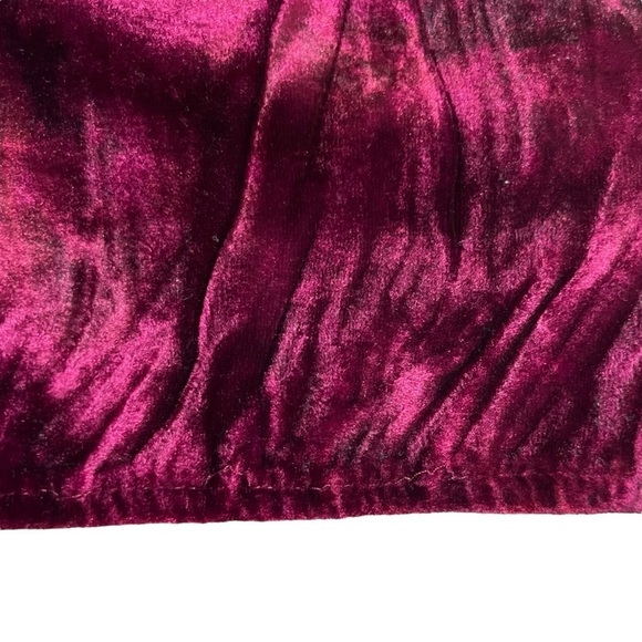 Whimsigoth Boho Velvet Burgundy & Purple Tie-Dyed Look Peasant Top Size Medium - Picture 11 of 12